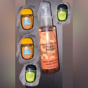 Bath and Body Works Orange and Green Hand Sanitizer 5 Piece Bundle